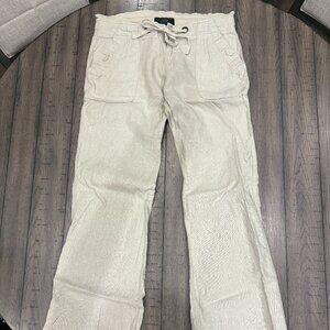 Sanctuary Linen pants beige tan khaki sz 29 long tall inseam, straight/wide leg